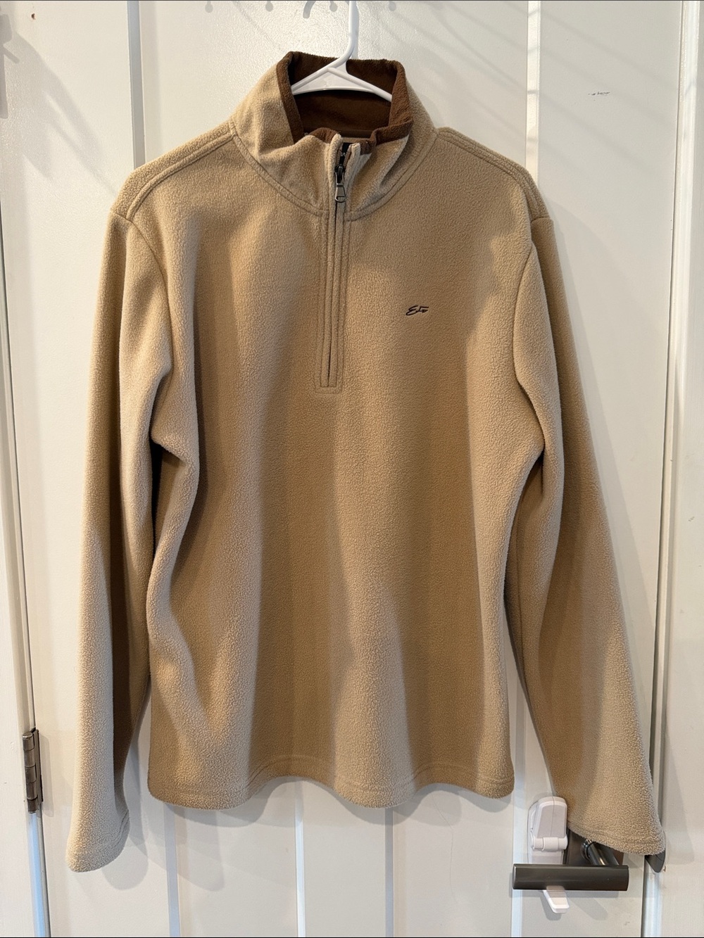 Men's Tan Quarter-Zip Fleece Pullover